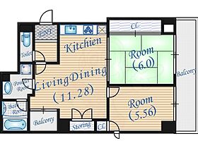 ATRIUM DOSIN  ｜ 大阪府大阪市北区同心１丁目2番15号（賃貸マンション2LDK・7階・54.43㎡） その2