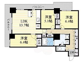 大阪府大阪市中央区島之内１丁目15番25号（賃貸マンション3LDK・21階・78.64㎡） その2