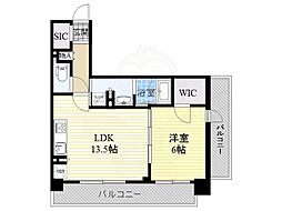 ザ・パークハビオ天満橋 2階1LDKの間取り