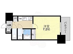 Osaka Metro谷町線 谷町四丁目駅 徒歩5分の賃貸マンション 11階1Kの間取り