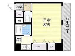 サンエスト南森町 ワンルームの間取図画像