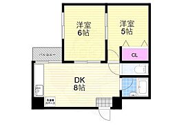 河合ビル 2DKの間取図画像