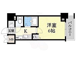 エステムコート梅田リトリーヴ 1Kの間取図画像