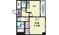阪神ハイグレードマンション11番館 1Kの間取図画像
