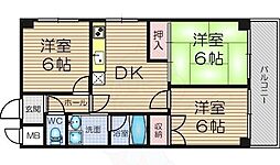 ロイヤルハイツ扇町2 3DKの間取図画像