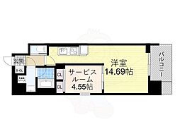 レオングラン本町橋 ワンルームの間取図画像