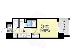 プレサンス大阪天満リバーシア 1Kの間取図画像