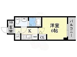 S-レジデンス北浜 1Kの間取図画像