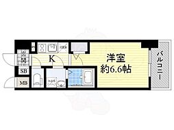 エスリード大阪梅田WEST 1Kの間取図画像