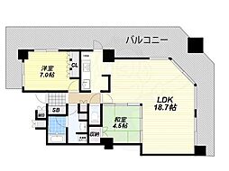 福島ガーデンズタワー 2LDKの間取図画像