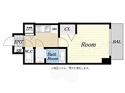 ゼオン大阪EAST 1Kの間取図画像