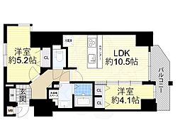プレサンス天満橋チエロ 2LDKの間取図画像