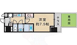 エスリード大手前 1Kの間取図画像