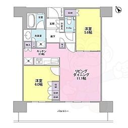 ザ・パークハウス中之島タワー 2LDKの間取図画像