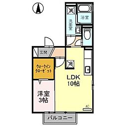 エテルネルＫ 2階1LDKの間取り