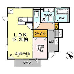 ｓｅｒｅｎａ百坂Ｂ 1階1LDKの間取り