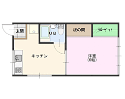 サカエ荘 1DKの間取図画像