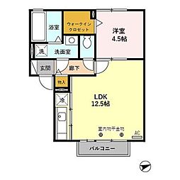 アルトスフィーダ 1LDKの間取図画像
