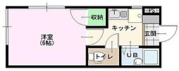ジュピター山代 1Kの間取図画像