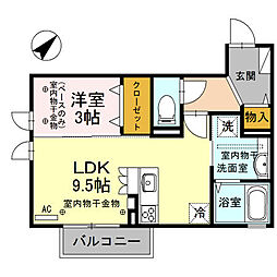 aile 1LDKの間取図画像