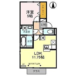 エテルネルK 1LDKの間取図画像