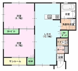 フューチャー 2LDKの間取図画像
