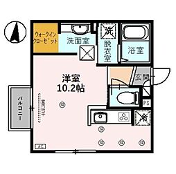 セジュールモンブラン ワンルームの間取図画像