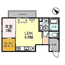 メゾンASAHI 1LDKの間取図画像