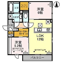クレセントSK3 2LDKの間取図画像
