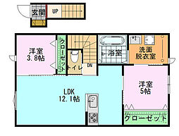 リヴァージュ高浜 2LDKの間取図画像