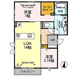 SoleilMS2 2LDKの間取図画像