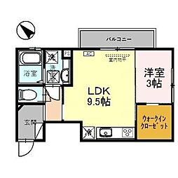 メゾンASAHI 1LDKの間取図画像