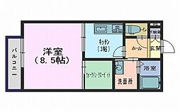 ディアコート雅B 1Kの間取図画像