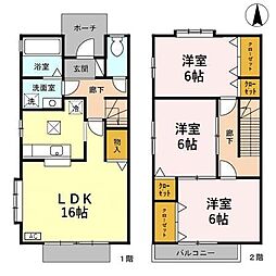 アミターユース 3LDKの間取図画像