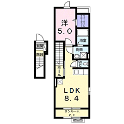 ヴィラージュメルヴェーユ2 1LDKの間取図画像