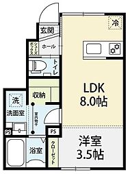 Dixsept(ディセプト) 1LDKの間取図画像