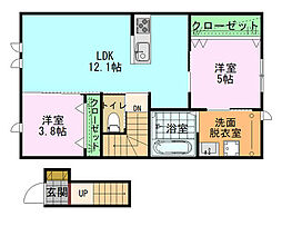 リヴァージュ高浜 2LDKの間取図画像