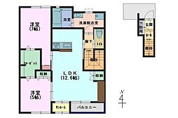 サンパレス白尾1 2LDKの間取図画像