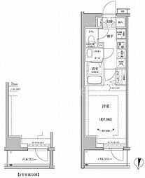 RELUXIA立石 2階1Kの間取り