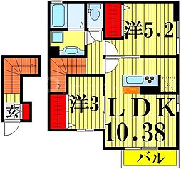 エスケーハイツ 2階2LDKの間取り