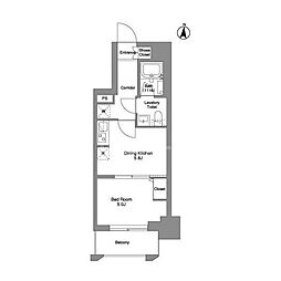クラリティア綾瀬 13階1DKの間取り