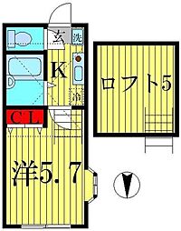 Meson de Sucre 2階1Kの間取り