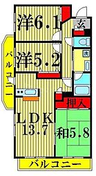 パークキューブ亀有 3階3LDKの間取り