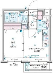 GENOVIA京成立石V 4階1DKの間取り