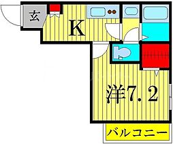 リコリス 2階1Kの間取り