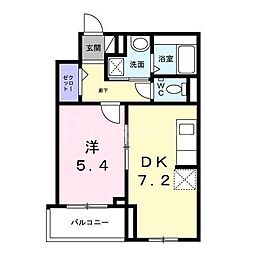 メゾン　カルム　No.3 3階1DKの間取り