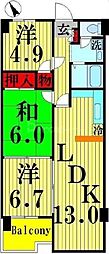 グランドハイム 5階3LDKの間取り