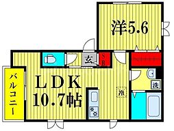 M・プーロニンフェア 2階1LDKの間取り