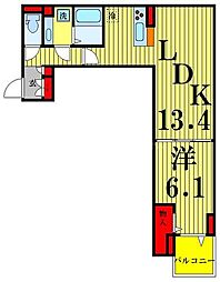 グラナーデ加賀 3階1LDKの間取り