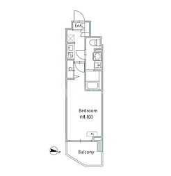 京成押上線 青砥駅 徒歩11分の賃貸マンション 11階1Kの間取り